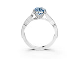 White gold Fancy Blue Round Cut Cut Diamond Twisted Band with Milgrain Pave Setting and Four-Prong Setting_15