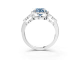 White gold Fancy Blue Round Cut Cut Halo Diamond Infinity Band with Four-Prong Setting_3
