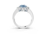 White gold Fancy Blue Round Cut Cut Halo Diamond Pavé Engagement Ring with Milgrain Detailing_27