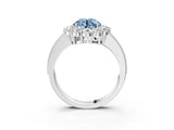 White gold Fancy Blue Round Cut Cut Halo Diamond Pavé Engagement Ring with Milgrain Detailing_51