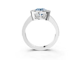 White gold Fancy Blue Round Cut Cut Halo Pavé Diamond Ring_3