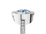 White gold Fancy Blue Round Cut Cut Halo Pavé Diamond Ring_5