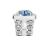White gold Fancy Blue Round Cut Cut Halo Split Shank Prong Set Ring_5
