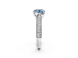 White gold Fancy Blue Round Cut Cut Pave Split Shank Engagement Ring with Four-Prong Setting_14