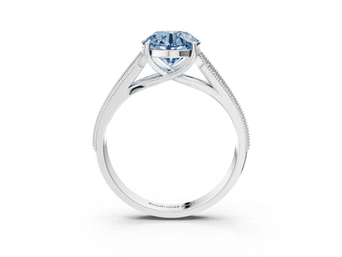 White gold Fancy Blue Round Cut Cut Pave Split Shank Engagement Ring with Four-Prong Setting_15