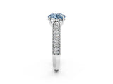 White gold Fancy Blue Round Cut Cut Pave Split Shank Engagement Ring with Four-Prong Setting_2