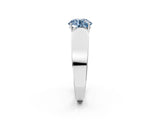 White gold Fancy Blue Round Cut Diamond Channel Set Solitaire Ring with Four-Prong Setting_76