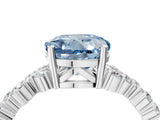 White gold Fancy Blue Round Cut Diamond Cluster Pavé Band with Four-Prong Setting_16