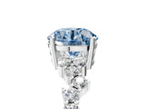 White gold Fancy Blue Round Cut Diamond Cluster Pavé Band with Four-Prong Setting_8
