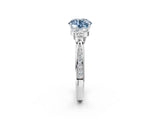 White gold Fancy Blue Round  Cut Diamond Engagement Ring with Bezel Set Round Side Stones and Prong Setting_51