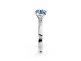 White gold Fancy Blue Round Cut Diamond Engagement Ring with Side Stone Accents and Four-Prong Setting_26
