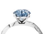 White gold Fancy Blue Round Cut Diamond Engagement Ring with Side Stone Accents and Four-Prong Setting_28
