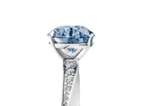 White gold Fancy Blue Round Cut Diamond Engagement Ring with Side Stone Accents and Four-Prong Setting_29