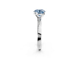 White gold Fancy Blue Round Cut Diamond Engagement Ring with Side Stone Accents and Four-Prong Setting_74