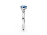 White gold Fancy Blue Round  Cut Diamond Five-Stone Prong Set White Gold Ring_34