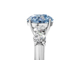 White gold Fancy Blue Round  Cut Diamond Five-Stone Prong Set White Gold Ring_37