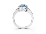 White gold Fancy Blue Round Cut Diamond Halo Engagement Ring with Pavé Band and Prong Setting_54