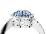 White gold Fancy Blue Round Cut Diamond Halo Engagement Ring with Pavé Band and Prong Setting_55