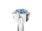 White gold Fancy Blue Round  Cut Diamond Halo Engagement Ring with Split Shank and Four-Prong Setting_112