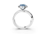 White gold Fancy Blue Round Cut Diamond Halo Ring with Round Split Shank and Prong Setting_15