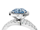 White gold Fancy Blue Round Cut Diamond Halo Ring with Round Split Shank and Prong Setting_52