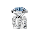 White gold Fancy Blue Round Cut Diamond Halo Ring with Round Split Shank and Prong Setting_53
