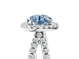 White gold Fancy Blue Round Cut Diamond Halo Ring with Split Shank Pavé Band and Prong Setting_84