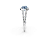 White gold Fancy Blue Round Cut Diamond Halo Split Shank Engagement Ring_53