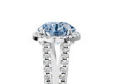 White gold Fancy Blue Round Cut Diamond Halo Split Shank Engagement Ring_56