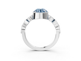 White gold Fancy Blue Round  Cut Diamond Milgrain Marquise Band with Prong Setting_6