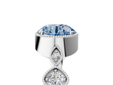 White gold Fancy Blue Round  Cut Diamond Milgrain Marquise Band with Prong Setting_8