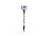 White gold Fancy Blue Round  Cut Diamond Pavé Band Ring with Four-Prong Setting_26