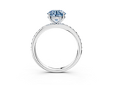 White gold Fancy Blue Round  Cut Diamond Pavé Band Ring with Four-Prong Setting_27