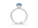 White gold Fancy Blue Round  Cut Diamond Pavé Band with Four-Prong Setting_19