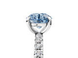 White gold Fancy Blue Round  Cut Diamond Pavé Band with Four-Prong Setting_25