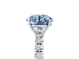 White gold Fancy Blue Round Cut Diamond Pavé Solitaire Engagement Ring with Four-Prong Setting_147