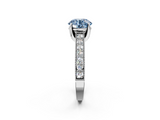 White gold Fancy Blue Round  Cut Diamond Pave Band with Four-Prong Setting_34
