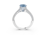 White gold Fancy Blue Round  Cut Diamond Pave Band with Four-Prong Setting_35