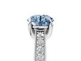 White gold Fancy Blue Round  Cut Diamond Pave Band with Four-Prong Setting_37