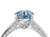 White gold Fancy Blue Round  Cut Diamond Pave Band with Four-Prong Setting_38