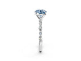 White gold Fancy Blue Round Cut Diamond Ring with Marquise and Round  Side Stones and Four-Prong Setting_67