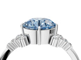 White gold Fancy Blue Round Cut Diamond Ring with Side Stones and Four-Prong Setting_147