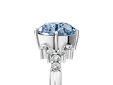 White gold Fancy Blue Round Cut Diamond Ring with Side Stones and Four-Prong Setting_148