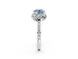 White gold Fancy Blue Round Cut Diamond Scalloped Halo Engagement Ring with Round Shared Prong Band_21