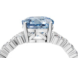 White gold Fancy Blue Round Cut Diamond Scattered Round Accent Ring with Prong Setting_16