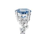 White gold Fancy Blue Round Cut Diamond Scattered Round Accent Ring with Prong Setting_17
