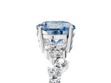White gold Fancy Blue Round Cut Diamond Scattered Round Accent Ring with Prong Setting_29