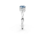 White gold Fancy Blue Round Cut Diamond Solitaire Celtic Knot Ring with Four-Prong Setting_71