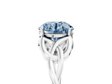 White gold Fancy Blue Round Cut Diamond Solitaire Celtic Knot Ring with Four-Prong Setting_73