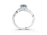 White gold Fancy Blue Round Cut Diamond Solitaire Celtic Knot Ring with Four-Prong Setting_74